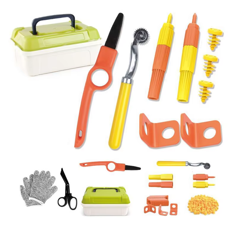 Outils en carton avec coupe et boîte à outils (150 pièces) pour les enfants pour les activités de ki