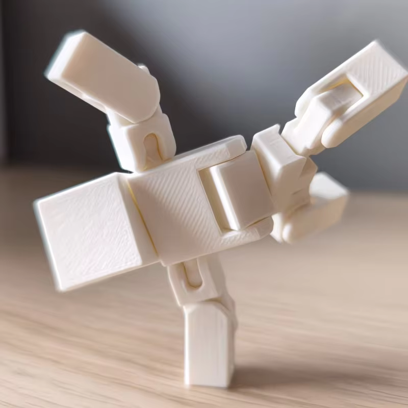 Figurine cube blanc - Conception à articulations mobiles, forme minimaliste, décoration de bureau, c