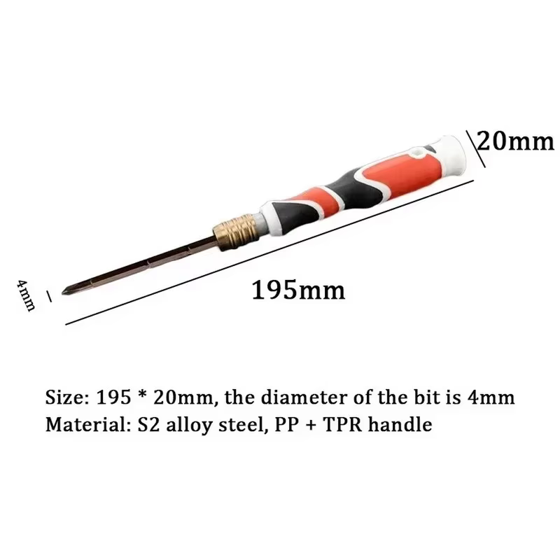 Tournevis à double usage réglable de 4mm, avec Phillips et tournevis rétractable multifonctionnel à