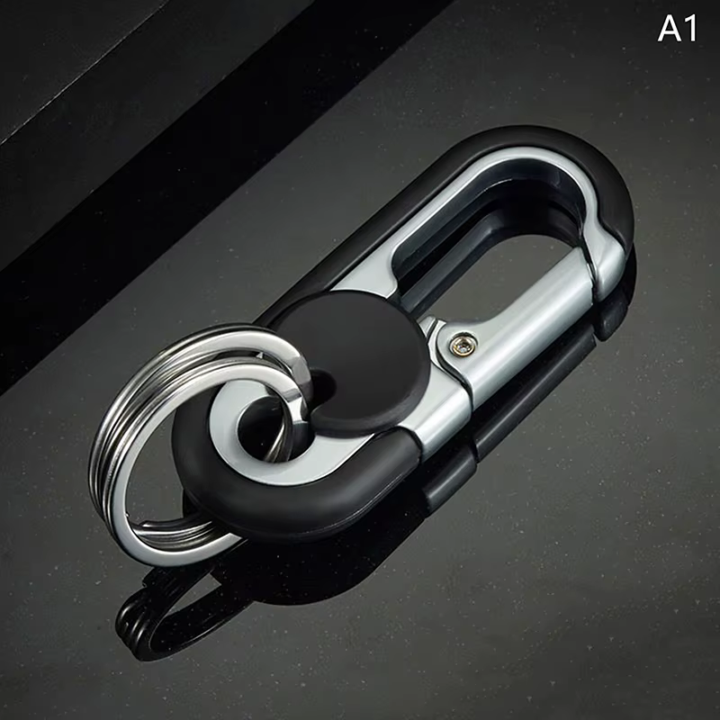 Double anneau porte-clés boucle mousqueton extérieur outil d'escalade porte-clés hommes porte-clés c