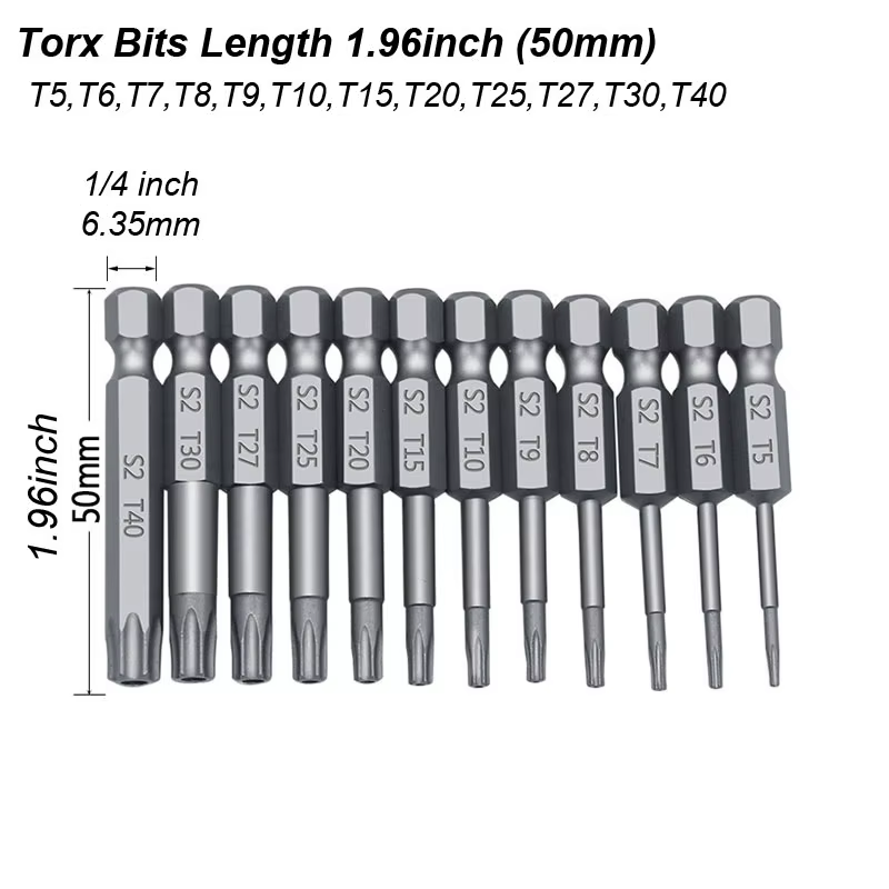 Tournevis Torx à tête plate, jeu de forets de sécurité inviolables pour perceuse électrique, adaptat