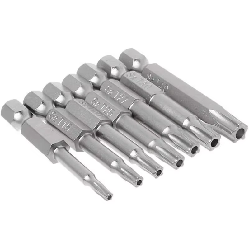 Embouts de tournevis étoile à 5 points 50mm S2, tournevis étoile magnétique 1/4 "tige hexagonale T10