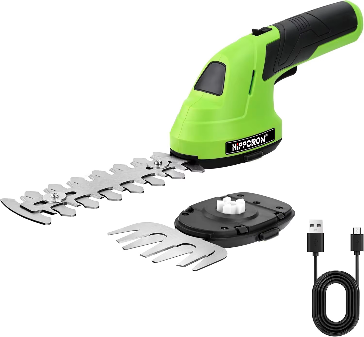 Hippcron Tondeuse à haies électrique portative 2-en-1, petite tondeuse à gazon domestique, taille-ar