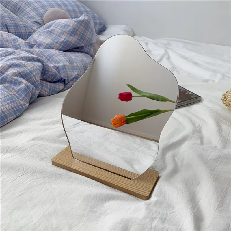 Ins-Miroir de Maquillage en Acrylique Irrégulier, Décoration de Bureau, Cosmétique, Chambre à Couche