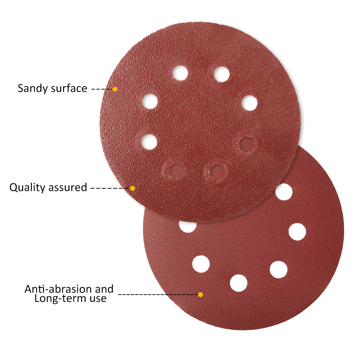 100 pièces 125mm disques abrasifs 8 trous crochet boucle papier de verre 80 grain-3000 grain papier