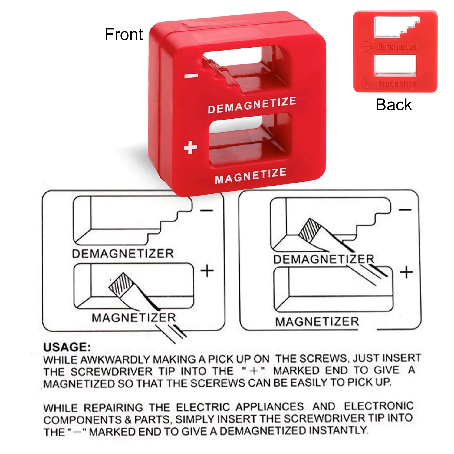 Tournevis 2 en 1, démagnétiseur, outil de ramassage de magnétisation professionnel pour tournevis, f