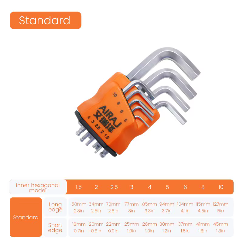 AIRAJ Allen Wrench Set Clé Hexagonale Multifonctionnel Bras Court Outil Clé Universelle Outil