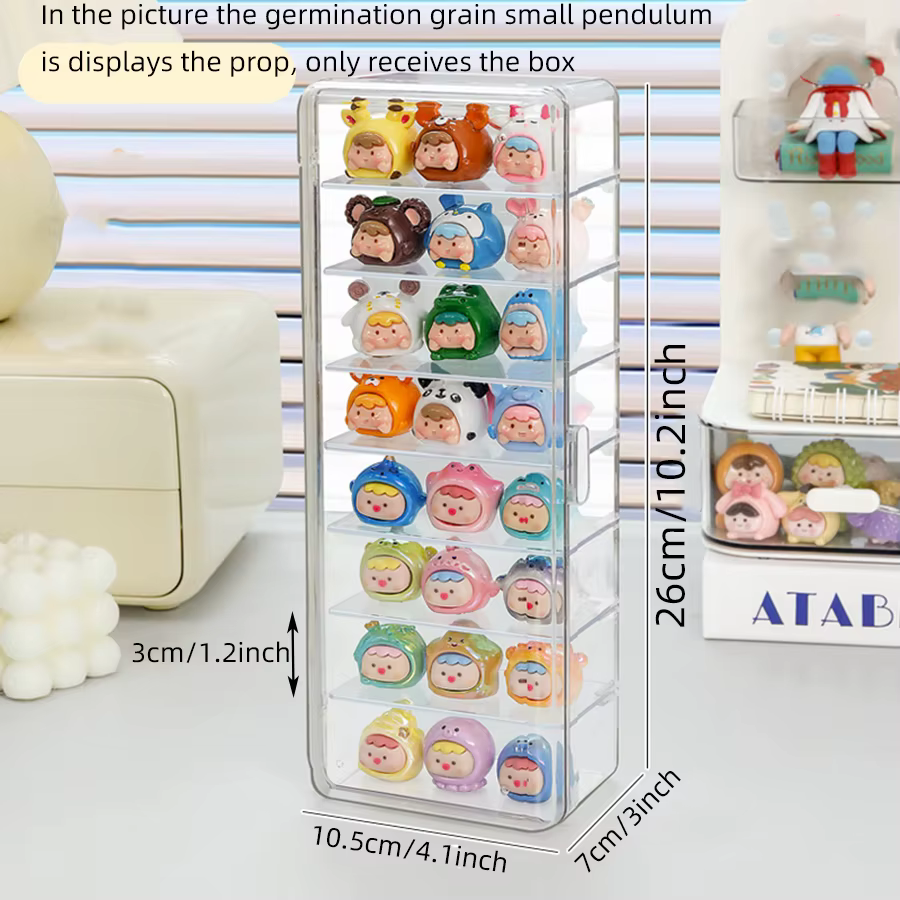 Une boîte de rangement multicouche anti-poussière avec une jolie petite vitrine et une boîte aveugle