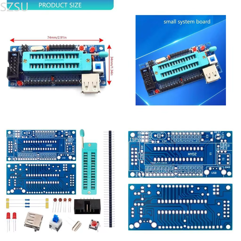 SZSU ATmega8 ATmega48 ATMEGA88 carte développement AVR carte Module électronique Port USB projet sou