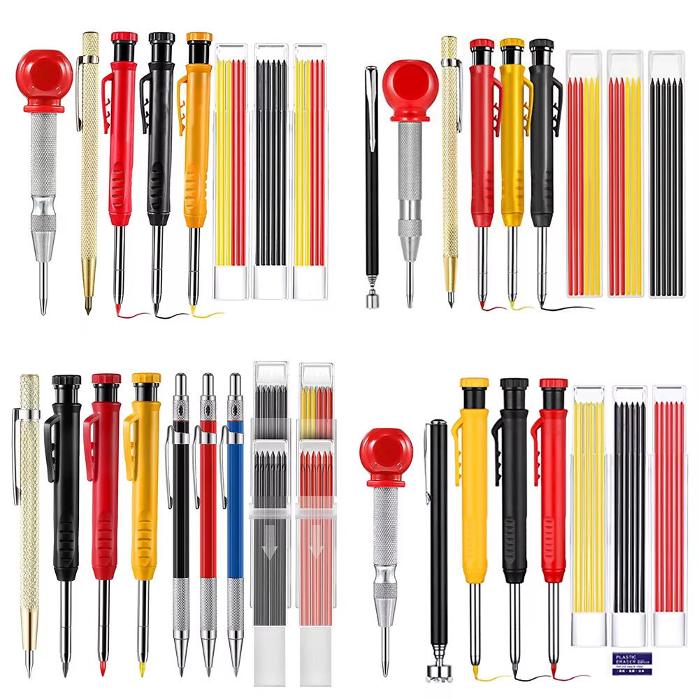 Ensemble de crayons de marquage mécanique pour charpentier, trou profond, résistant à l'usure, outil