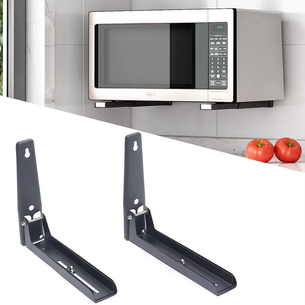 Étagère extensible pliable et robuste, support mural à 2 supports pour four à micro-ondes