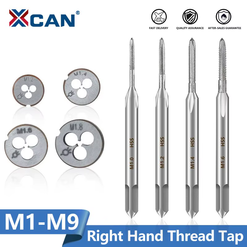 XCAN M1-M9 – jeu de tarauds et filières à filetage droitier, outil de filetage HSS, filetage à vis, 
