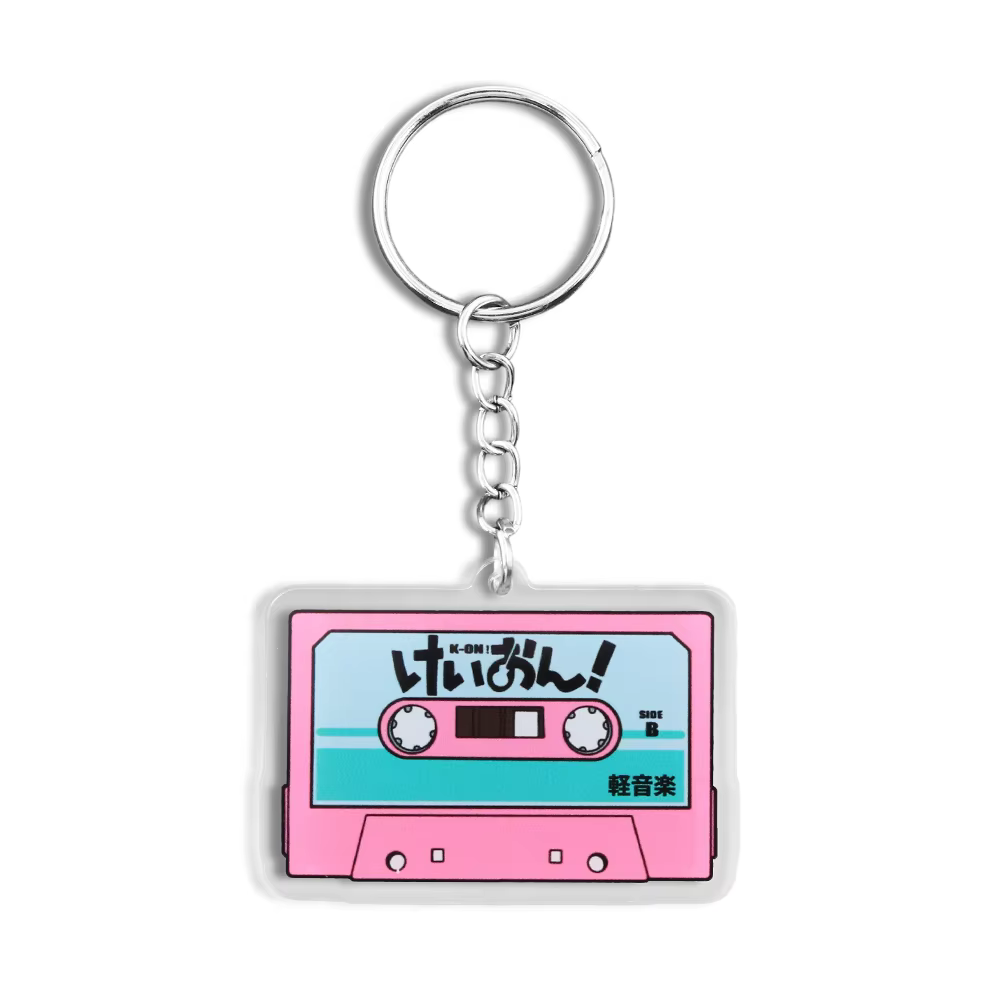 K-On! Porte-clés en acrylique avec bande de Cassette rose, bande virtuelle HTT, périphérique d'anime