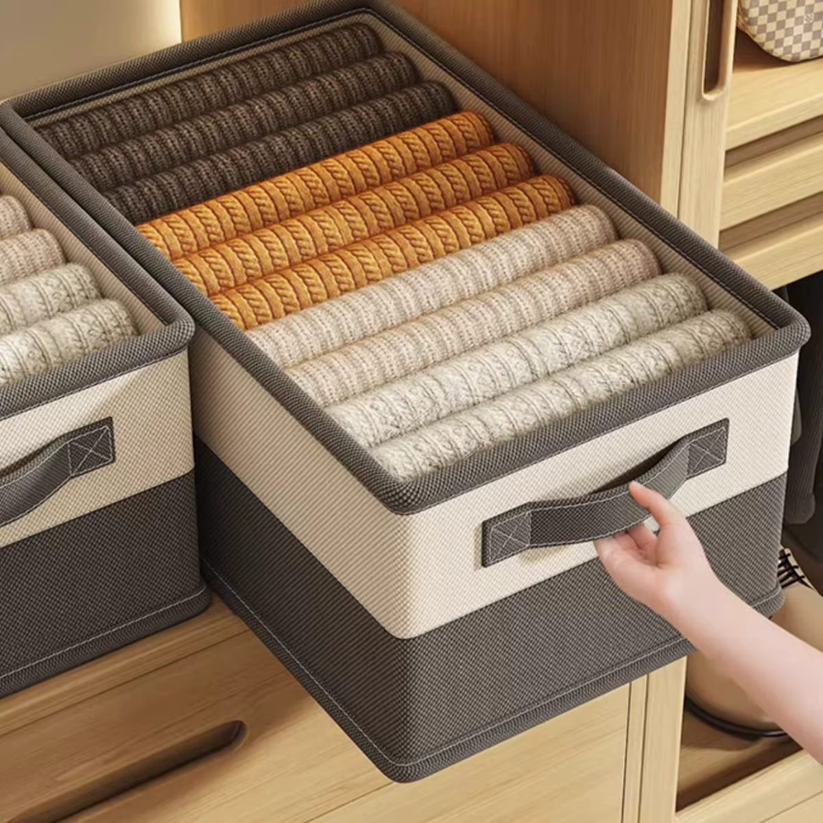 Boîte de rangement pour la maison, pour literie et vêtements, organisateur de maison avec compartime