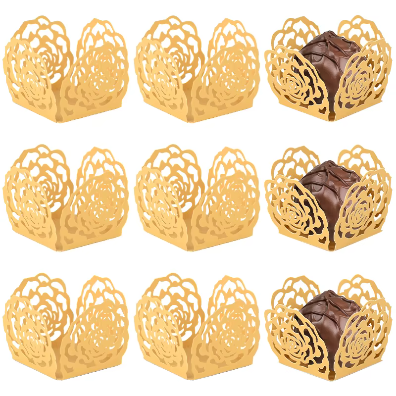 Emballages de chocolat pour mariage, truffes, bonbons, boîte en papier, mini cuisson, standardisatio