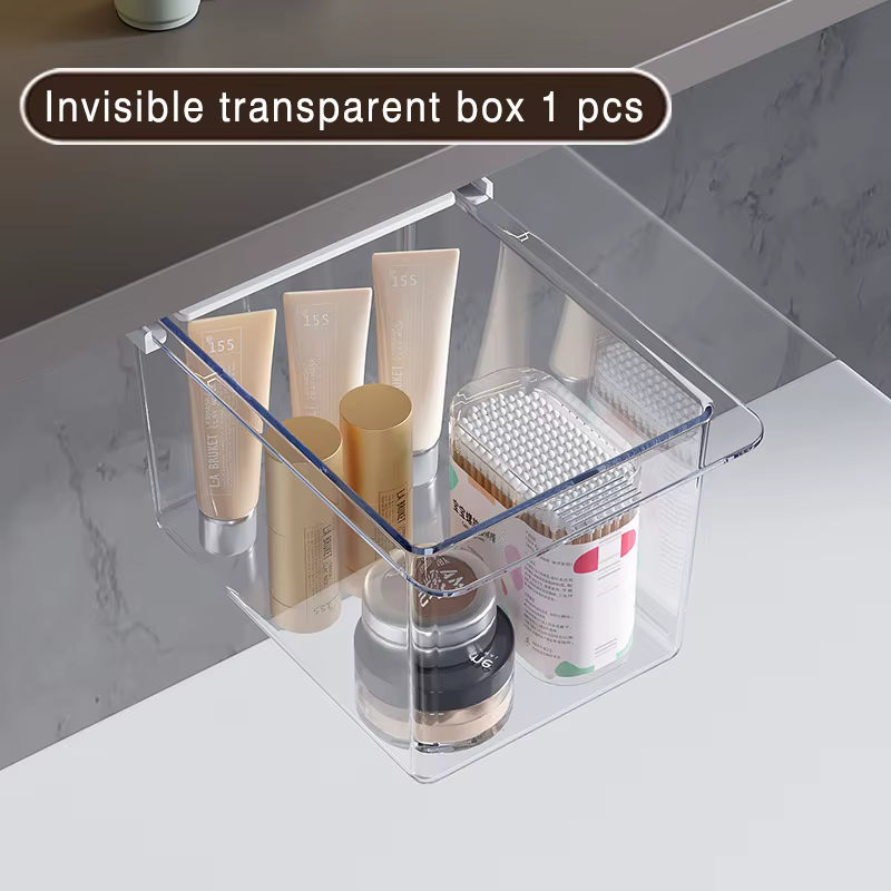 HOCabinet-Boîte de rangement murale cachée sans poinçon, table de toilette domestique, stockage de c