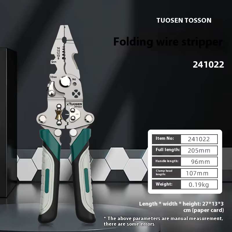 TUOSEN électriciens multifonctionnels pince pliable dénudeur de fil coupe ménage électrique main EDC