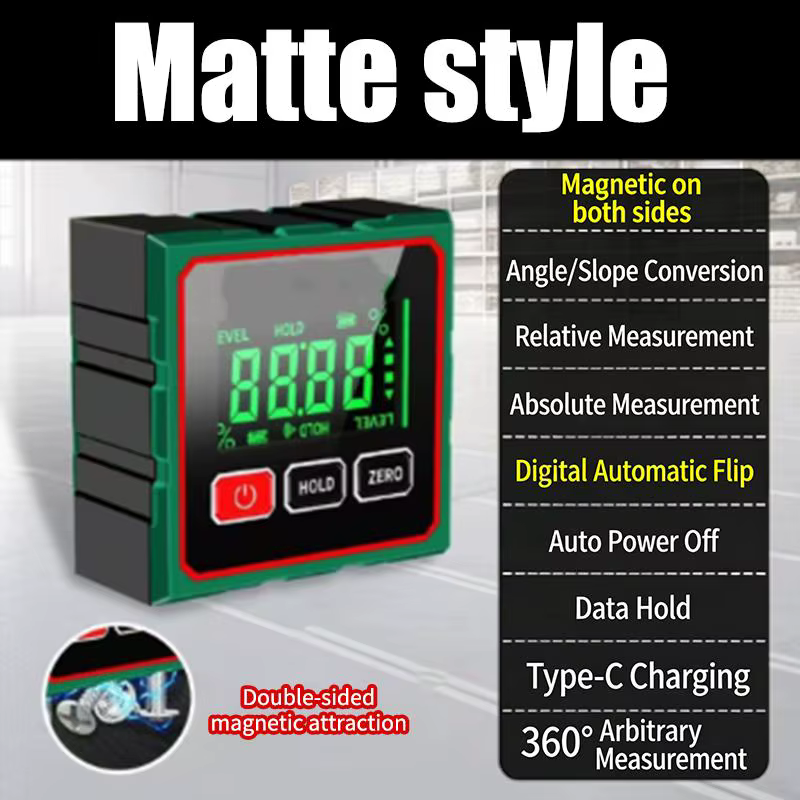Niveau de mesure précis, boîtier d'angle laser double face à aspiration magnétique à quatre côtés, p