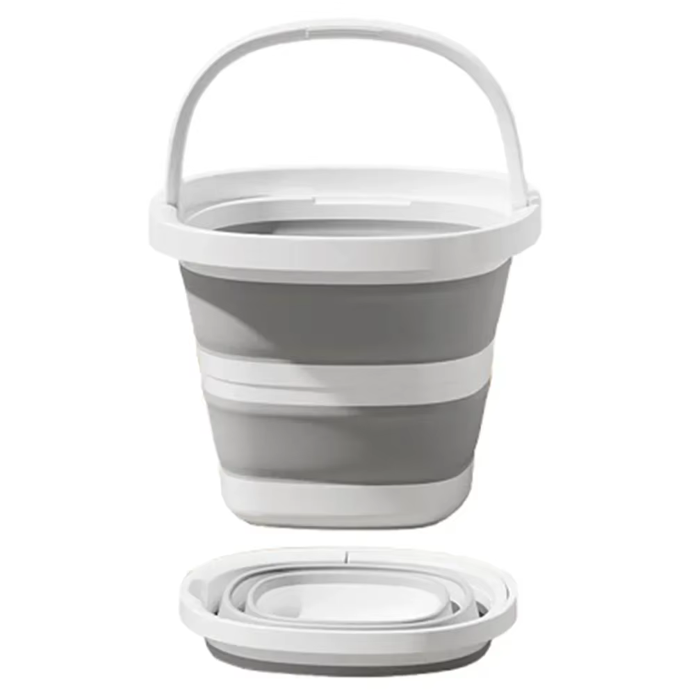 Seau pliable de 10L avec seau en Silicone pliable solide, poignée Flexible et robuste pour la randon