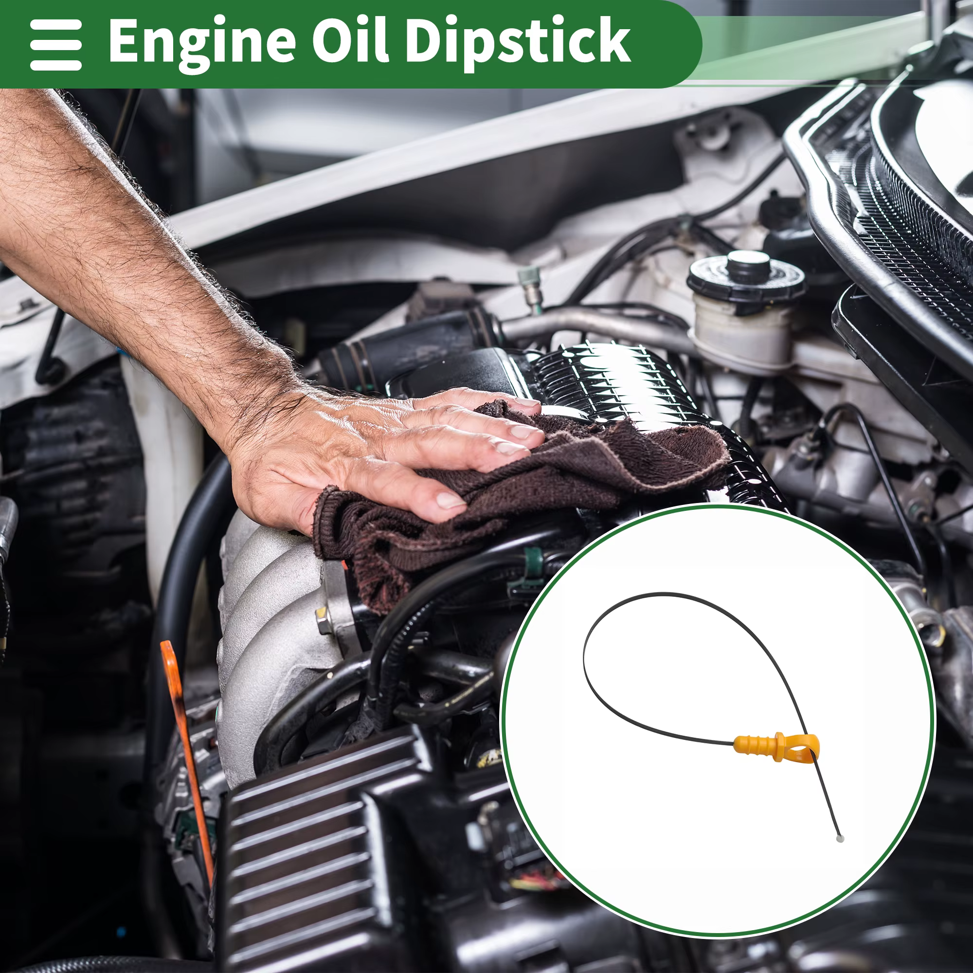UXCELL Jauge d'huile Jauge de niveau d'huile pour Peugeot 206 306 Partner 1.9 Diesel Dw8 98-12 Jauge