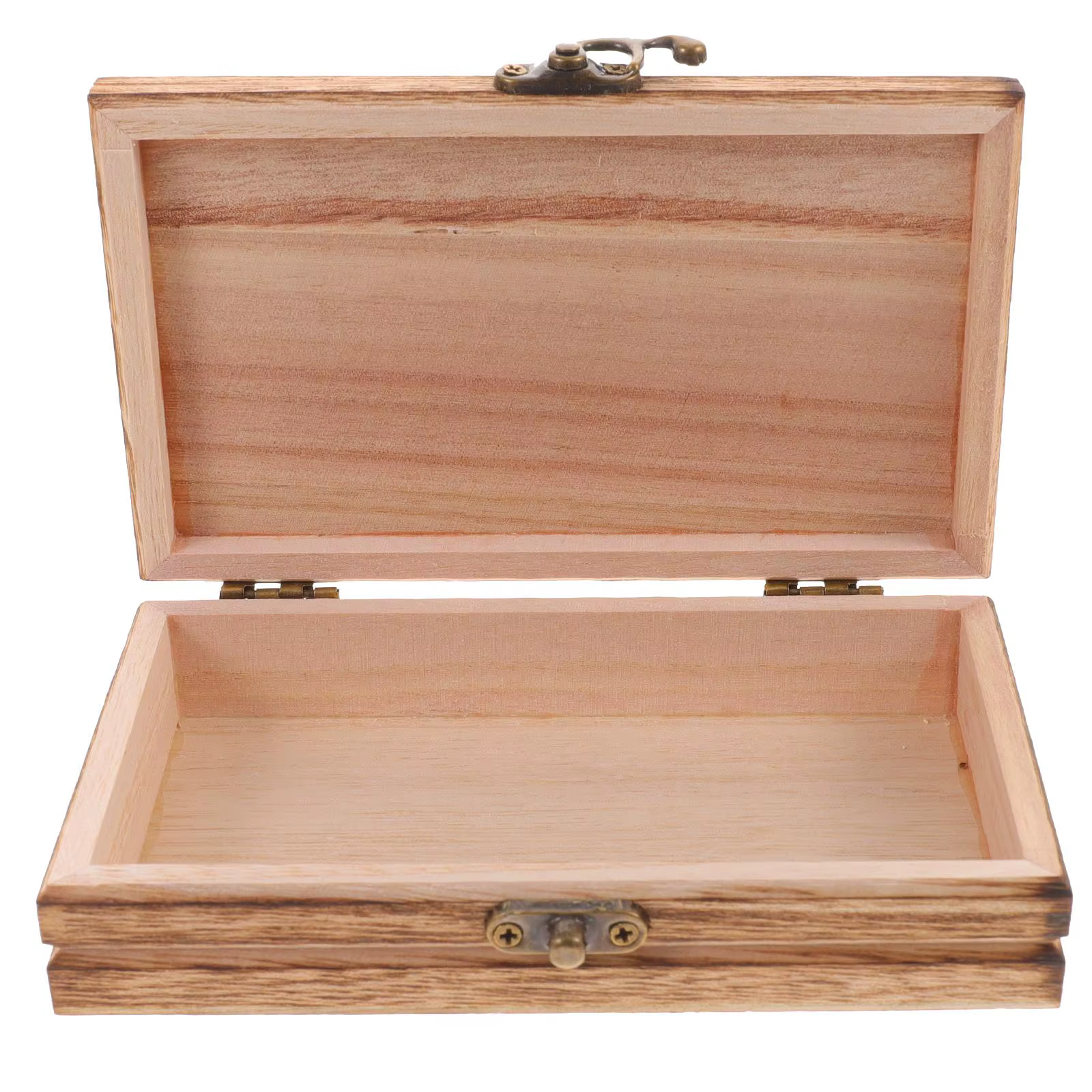 Boîte de rangement en bois Vintage, étui de rangement de bijoux souvenirs artisanaux, conteneur fabr