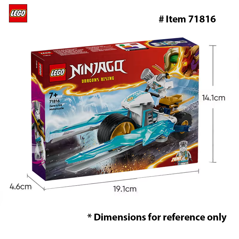 Jouet de moto de glace LEGO 71816 NINJAGO Zane, modèle de véhicule unisexe inclus, cadeau de ninja p