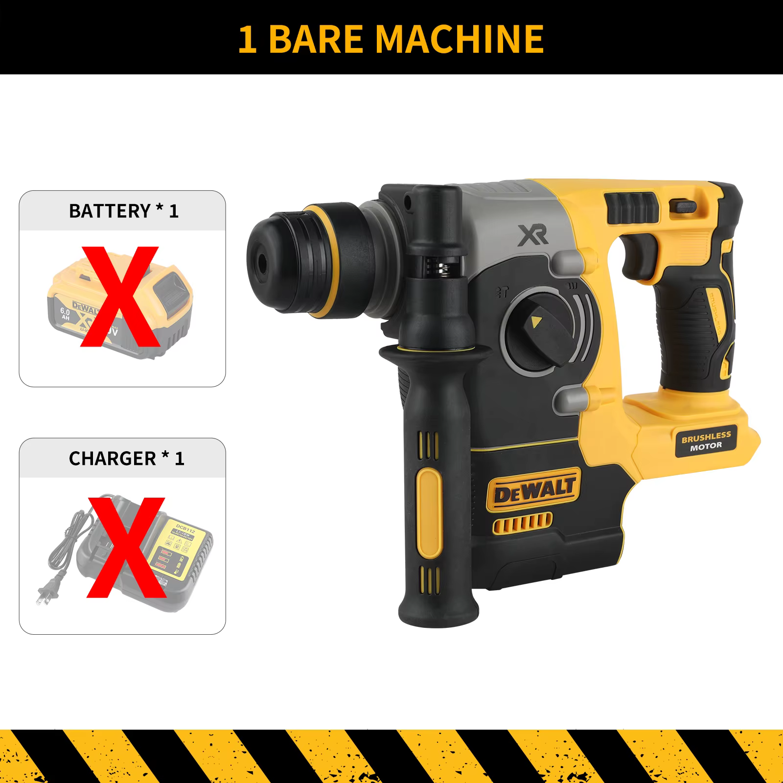 DEWALT DCH273 Marteau rotatif sans balais, batterie 20 V 6,0 Ah, énergie d'impact 2.1J, 360 ° Poigné