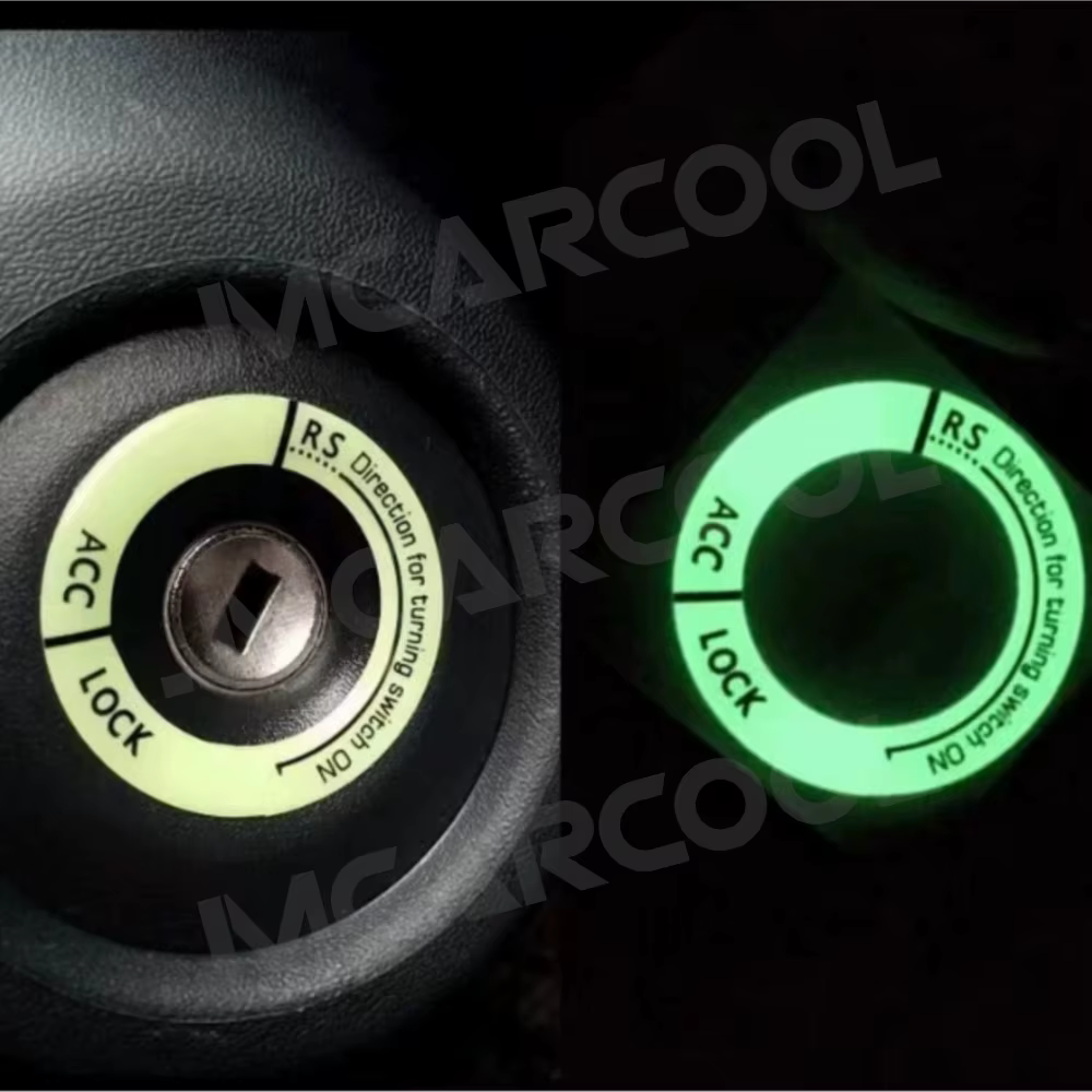 Autocollants de voiture lumineux de nuit, 1 pièce, porte-clés d'allumage de voiture, autocollants de