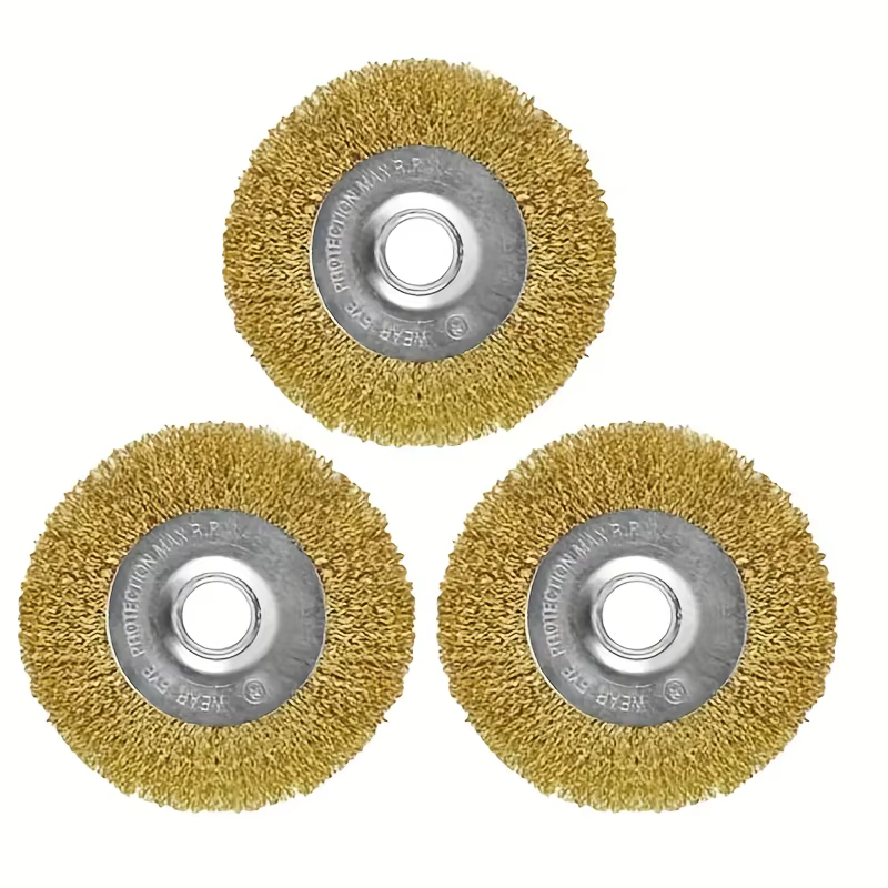 Ensemble de 3 brosses en fil de cuivre avec connecteur en fil d'acier - Tête ronde fine pour l'élimi