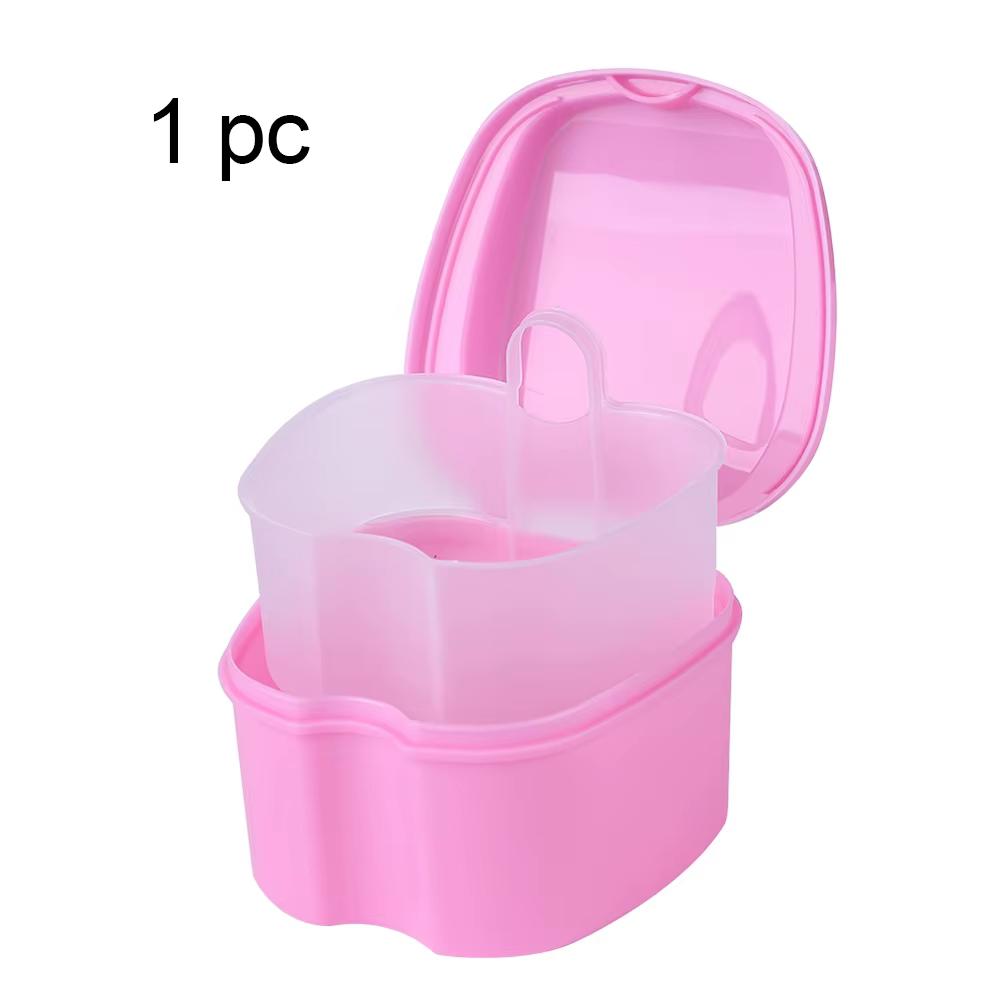 Boîte de bain pour prothèses dentaires, organisateur, boîte de rangement pour fausses dents, avec fi