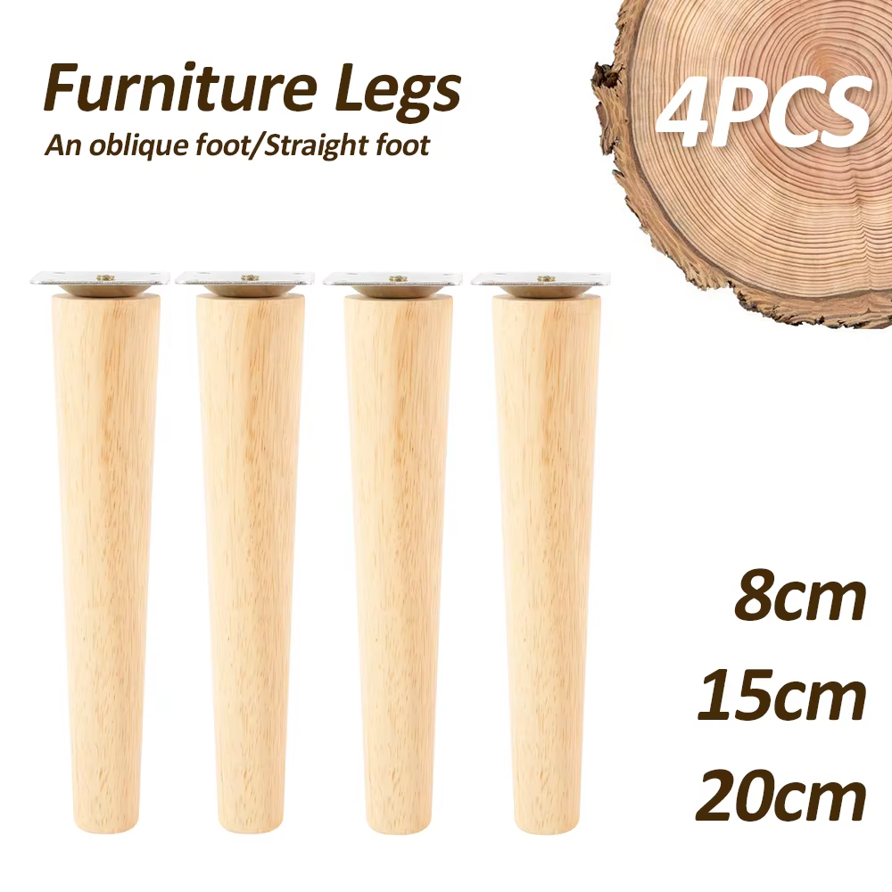 4 pièces pieds de meubles en bois massif canapé Table meuble TV Support stabiliser les pieds antidér