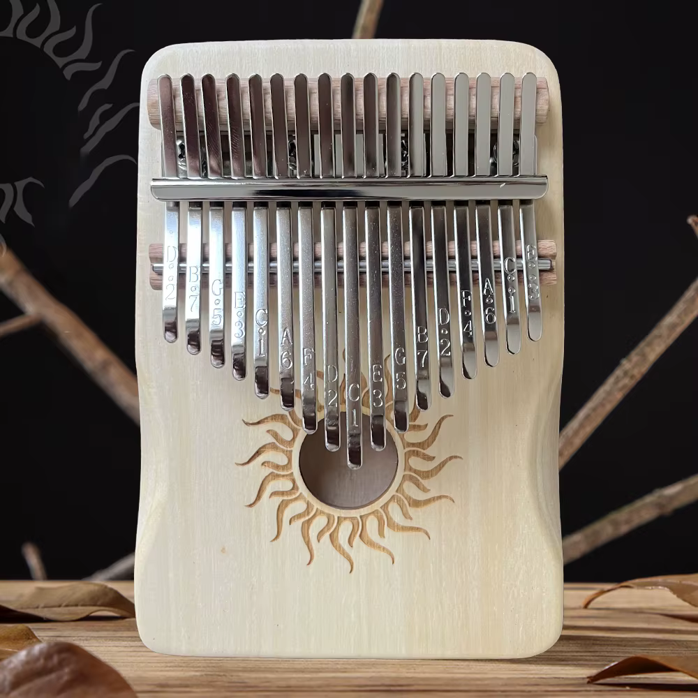 Hluru Kalimba 21 touches en bois d'érable, piano à pouce portable 17 touches pour débutant, Mbira, c