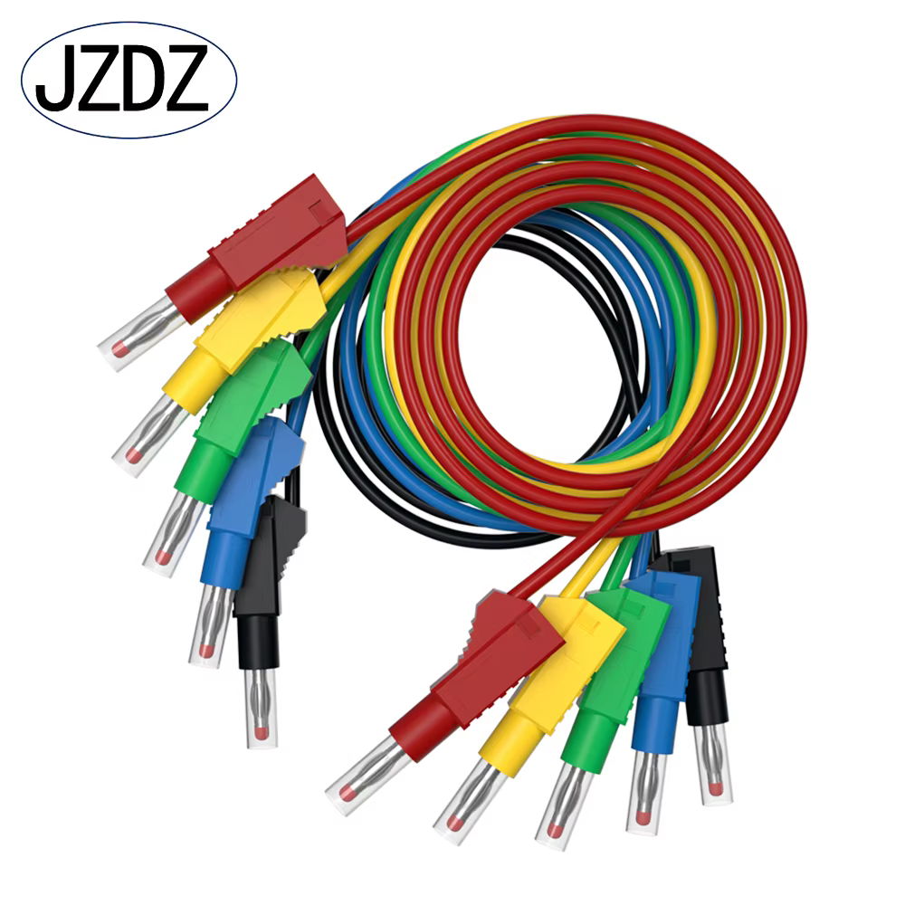 JZDZ 200CM 5 pièces sécurité rétractable 4MM fiche banane multimètre fils de Test câble ligne fil ou