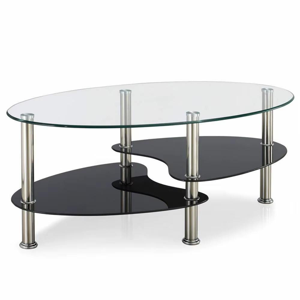 2019 Table centrale populaire Table basse au design moderne avec plateau en verre de haute qualité