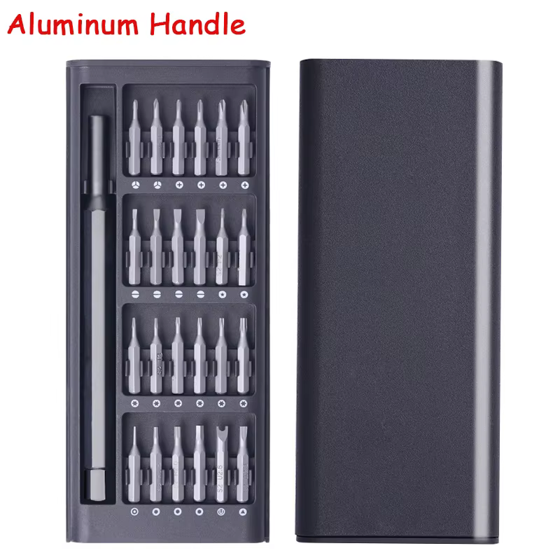 Kit de tournevis 25 en 1 avec embouts en plastique/aluminium, poignée magnétique, outil de réparatio