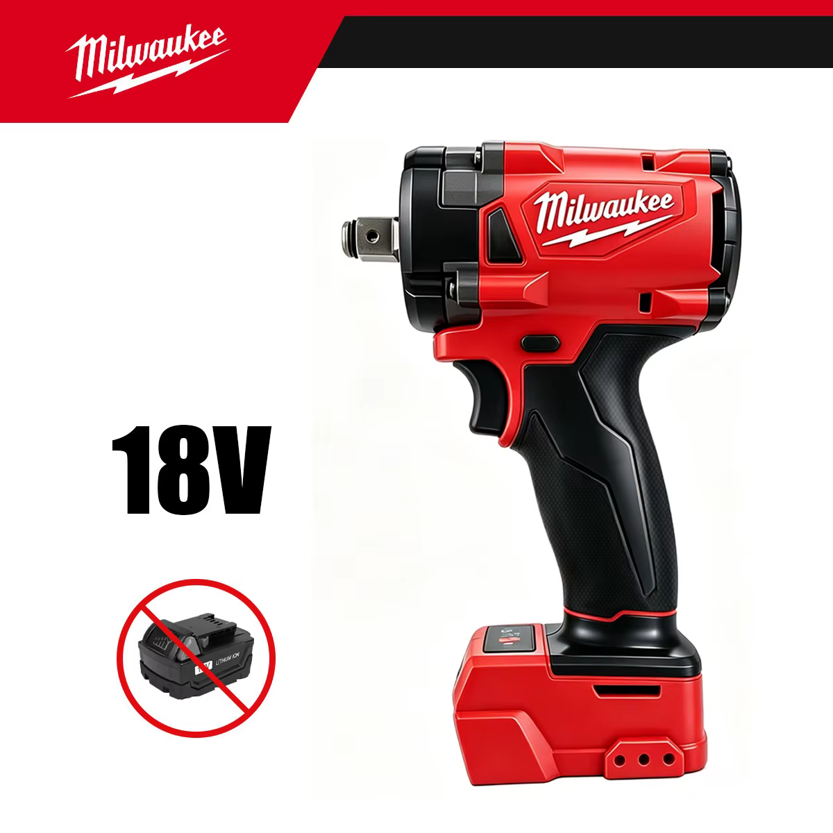 Clé à chocs sans fil Milwaukee 1/2' M18 FUEL Brushless 650N.m 9000RPM avec 3 lumières LED, clé dynam