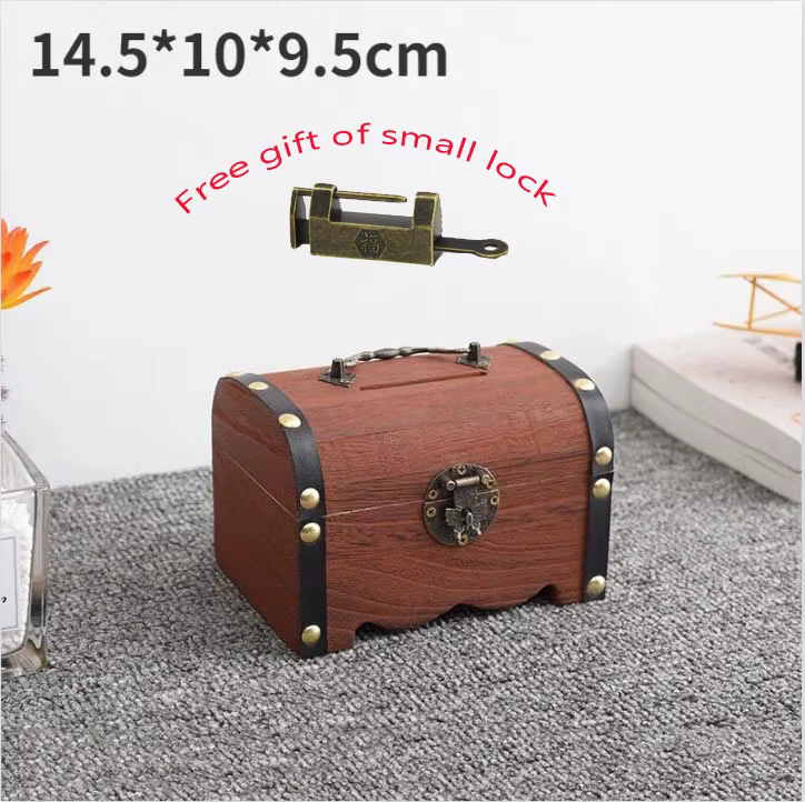 Boîte de rangement en bois pour banque au trésor, coffre de rangement en bois pour cochon, boîtes de