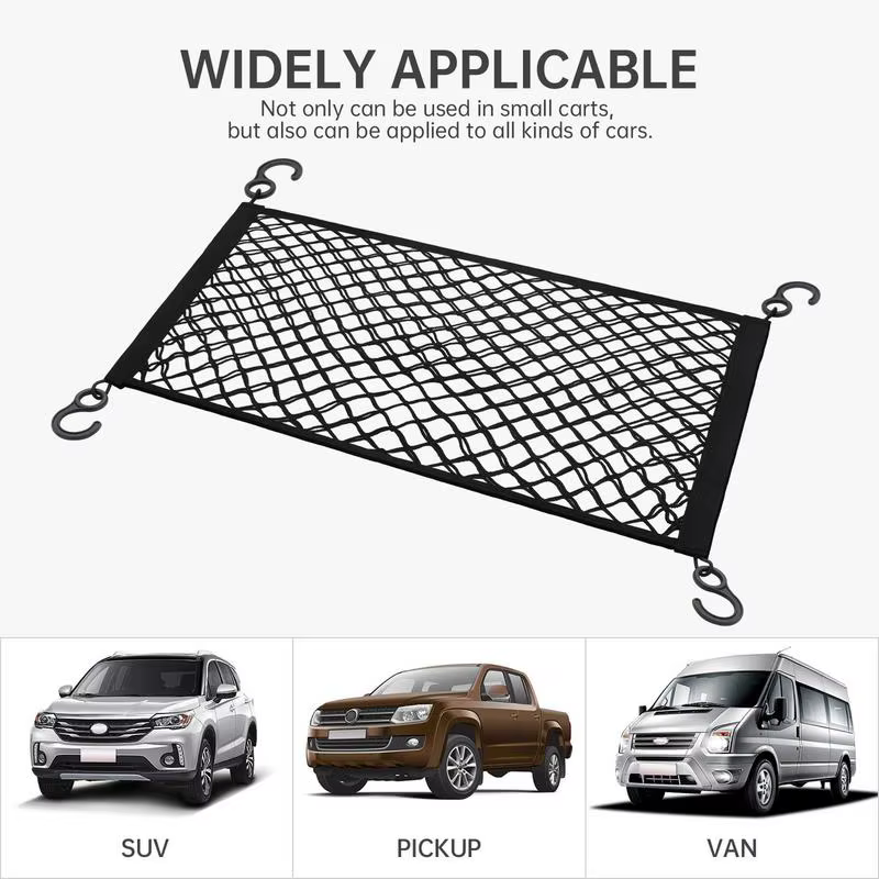 Filet de Rangement Extensible Universel avec Crochets pour Camion, Sac artificiel astique pour Fourg
