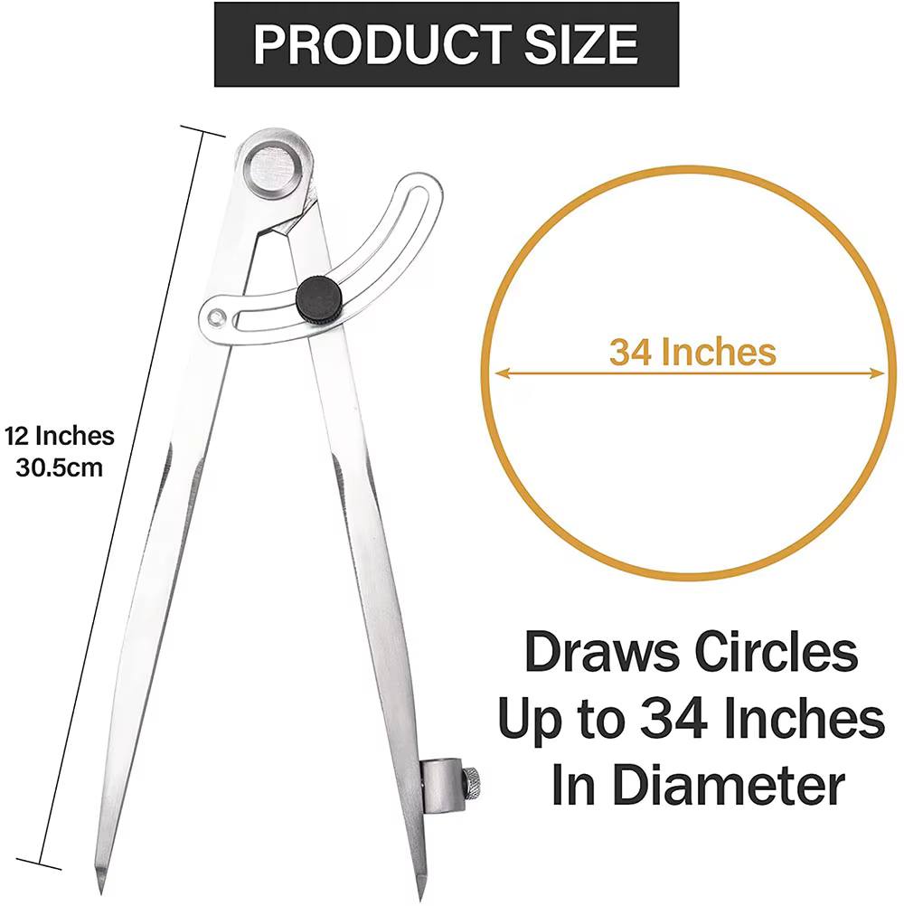 Boussole pour le travail du bois, boussole de charpentier 100MM-300MM, outil de marquage circulaire,