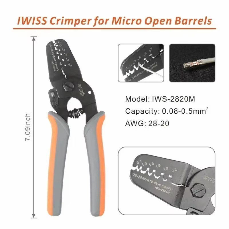Suffiser IWS-2820M Mini Micro Open Barrel Sertissage PlierIWS-2412M JAM MolexVoco JST politiquement 