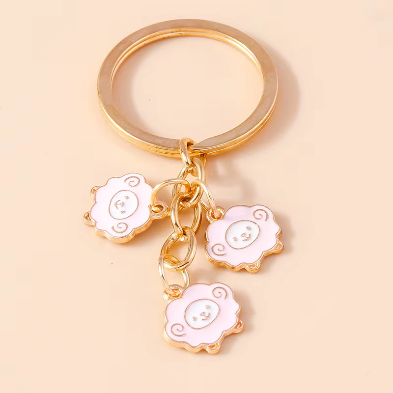 Aihua mignon émail mouton porte-clés Animal mouton chèvre porte-clés pendentifs pour voiture porte-c