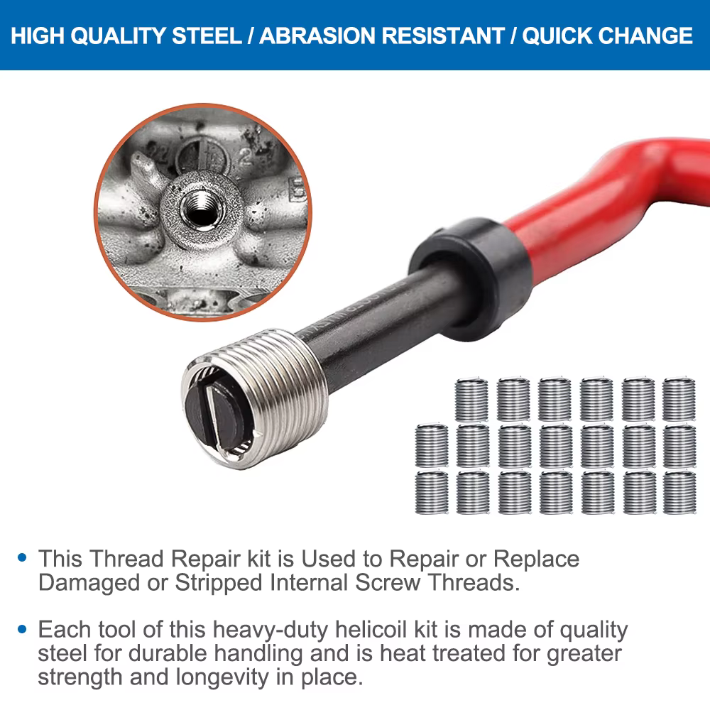 Kit de réparation de filetage XCAN M3 M4 M5 M6 M8 M10 M12 M14 Inserts de filetage de vis pour restau