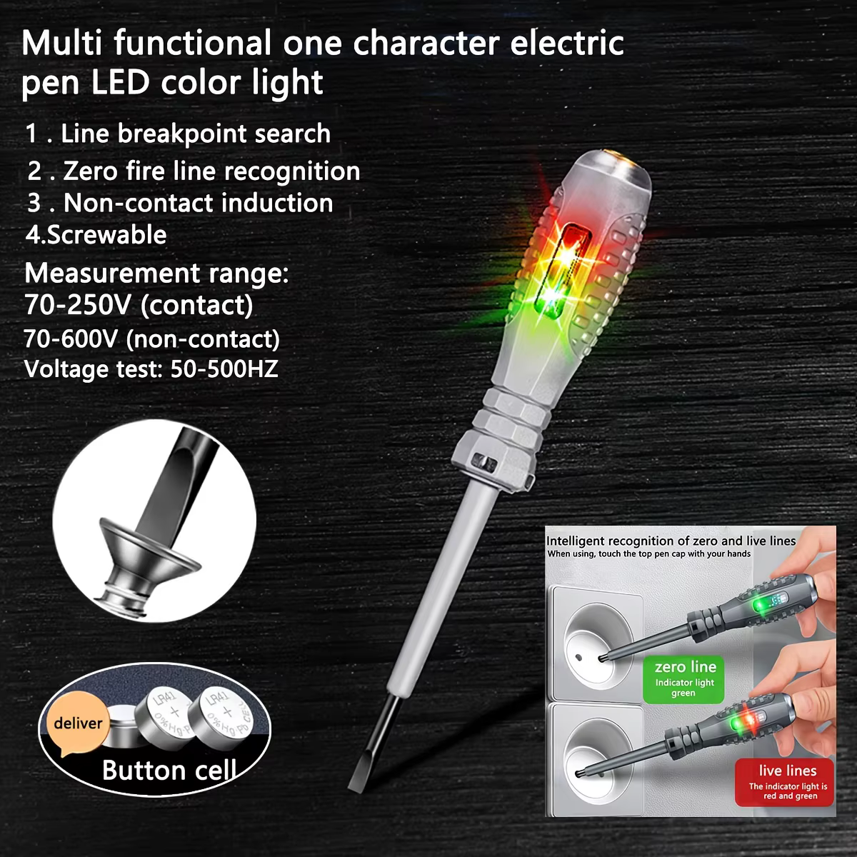 Tournevis de Test multifonctionnel pour électricien, crayon AC, stylo de Test d'induction sans conta