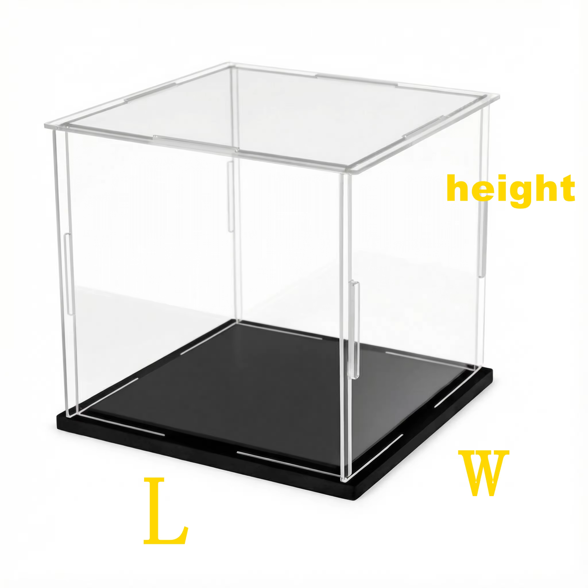 1 boîte de présentation en acrylique, boîte en plastique, boîte de rangement cubique, petite boîte t