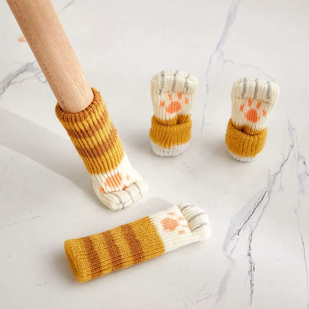 Couvre-pieds de chaise, 4 pièces/lot, Protection antidérapante, jambe de Table, griffe de chat, chau