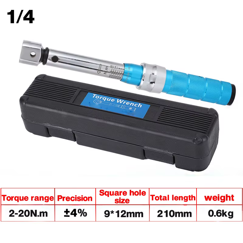 Clé dynamométrique tête Interchangeable 2-60Nm 9*12mm précision d'entraînement carré 4% outil de clé