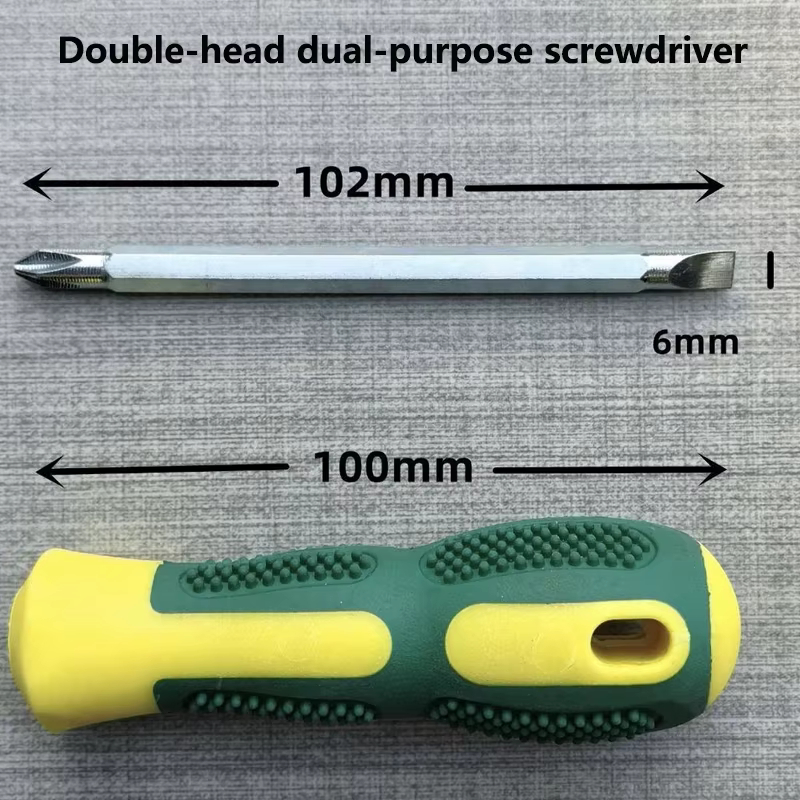 Ce tournevis à double tête, avec une croix et une tête droite en un, est difficile, durable et non s