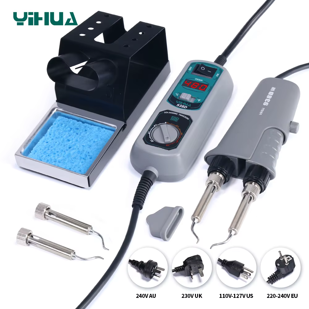 YIHUA 938D pince à épiler Portable Station de soudage 110V 220V Station de fer à souder puce Kit de 