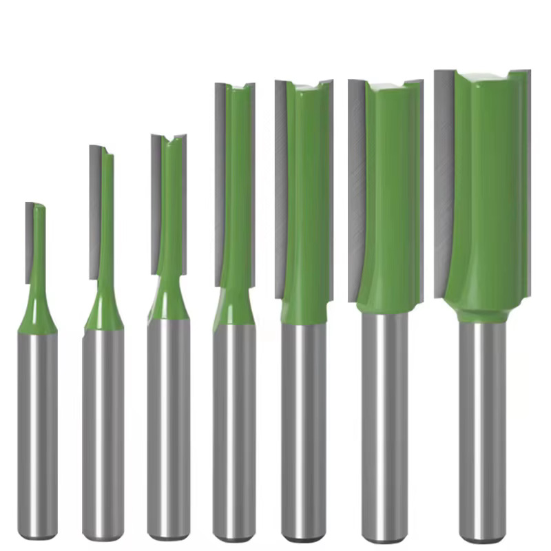 Fraise droite à double denture de 1/4'' (6 mm) pour le bois, fraise à bois en carbure de tungstène d