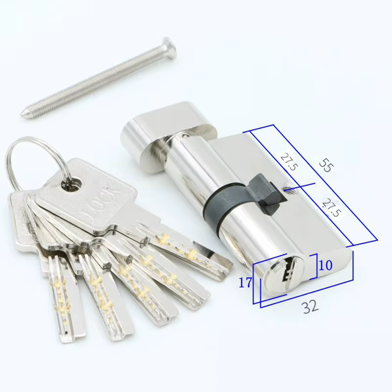 Cylindre de porte 55 60 65 70 75 80 85 90mm, cylindre de serrure de sécurité en cuivre, poignée inté